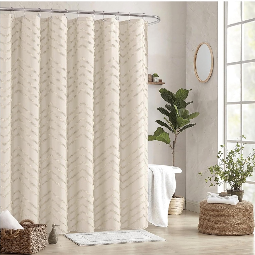Extra Long (96” long) Chevron Boho Shower Curtain